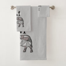 Monogram cute Graphics Elephant Personlig Black