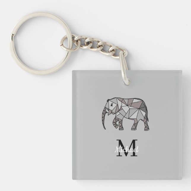 Monogram cute Graphics Elephant Personlig Black (Framsidan)