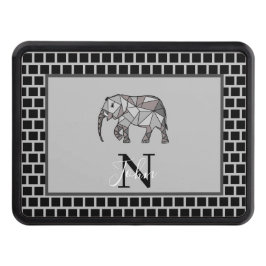 Monogram cute Graphics Elephant Personlig Black Dragkroksskydd