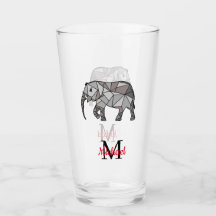 Monogram cute Graphics Elephant Personlig Black