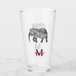 Monogram cute Graphics Elephant Personlig Black Glaskopp