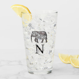 Monogram cute Graphics Elephant Personlig Black Glaskopp