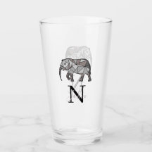 Monogram cute Graphics Elephant Personlig Black