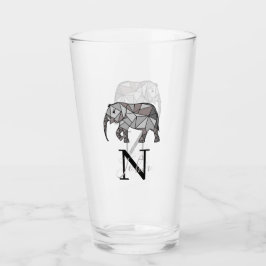 Monogram cute Graphics Elephant Personlig Black Glaskopp