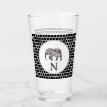 Monogram cute Graphics Elephant Personlig Black