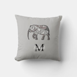 Monogram cute Graphics Elephant Personlig Black Kudde