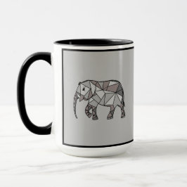 Monogram cute Graphics Elephant Personlig Black Mugg