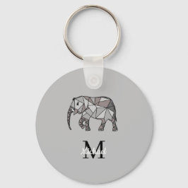 Monogram cute Graphics Elephant Personlig Black Nyckelring