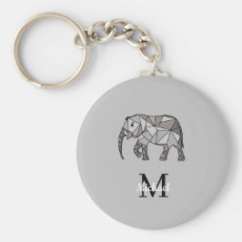 Monogram cute Graphics Elephant Personlig Black Nyckelring