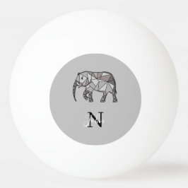 Monogram cute Graphics Elephant Personlig Black Pingisboll