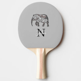 Monogram cute Graphics Elephant Personlig Black Pingisracket