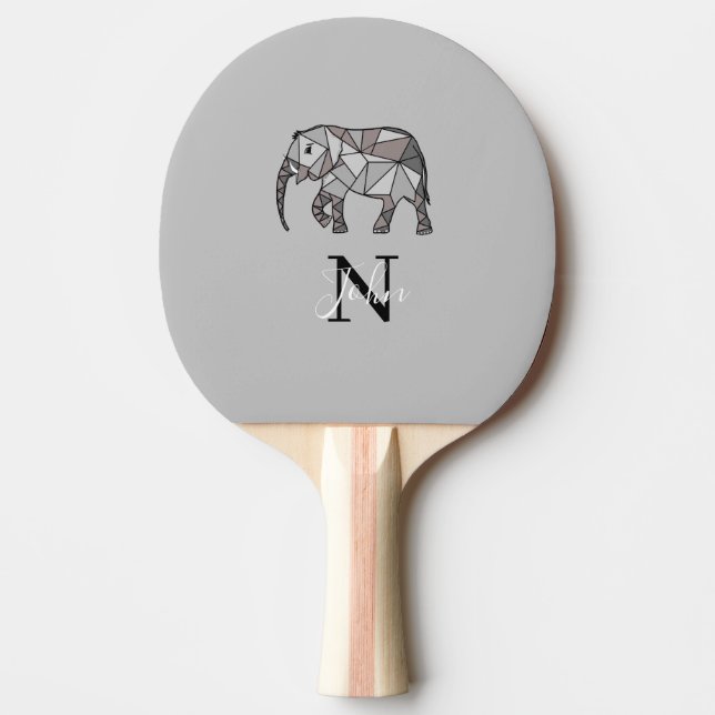 Monogram cute Graphics Elephant Personlig Black Pingisracket (Framsidan)