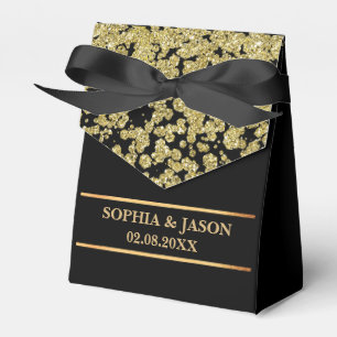 Monogram Cute Guld Glitter Bröllop Presentaskar