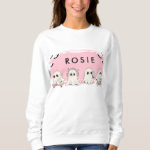 Monogram Cute Halloween Rosa Spöken Spooky