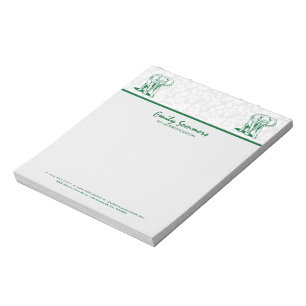 Monogram Cute Hunter Grönt Elephant Line Teckning Anteckningsblock
