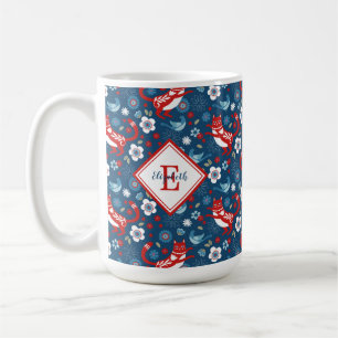 Monogram Cute Kattunge Mönster-kaffe Mugg