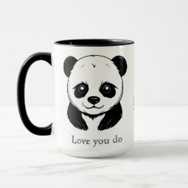 Monogram Cute Kawaii Panda Bear Personlig Kärlek Mugg