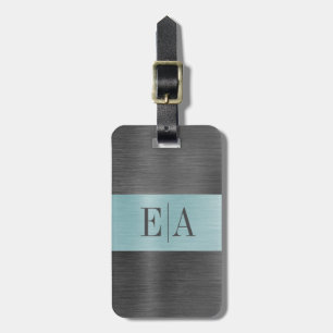 Monogram Cute med Metall-skript, elegant, borstad Bagagebricka