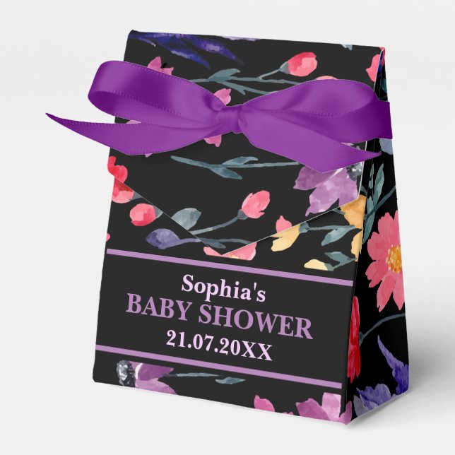 Monogram Cute Mönster Baby Shower Presentaskar (Framsidan Sidan)