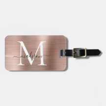 Monogram Cute rosa ros Guld Brushed Metall