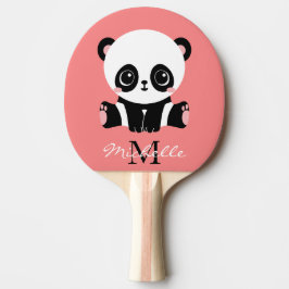 Monogram Cute Sitta Panda Personlig Salmon Pingisracket