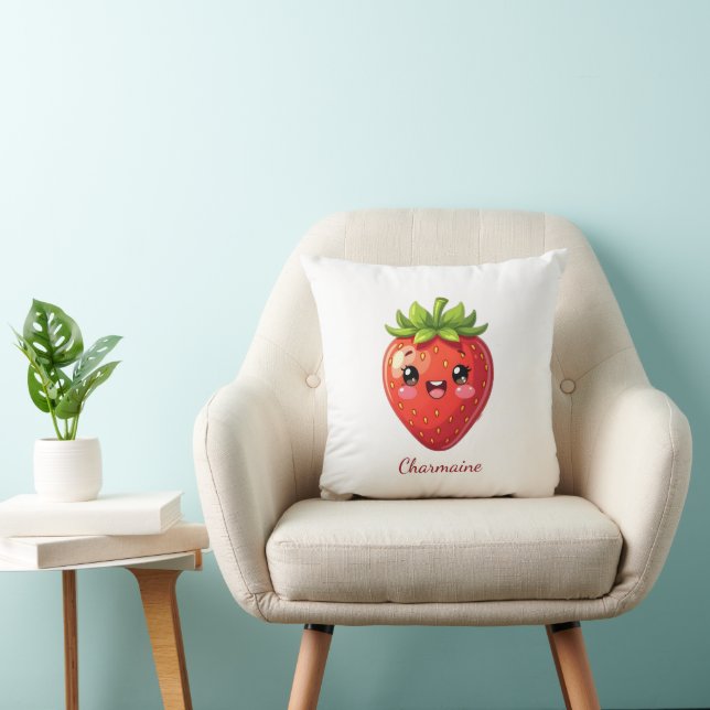 Monogram cute strawberry kawaii kudde (Stol)