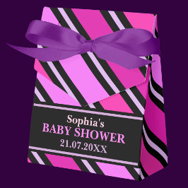 Monogram cute Stripe Baby Shower Presentaskar