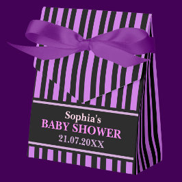 Monogram cute Stripe Baby Shower Presentaskar