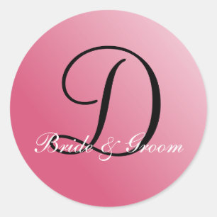 Monogram D-anpassade Runt Klistermärke