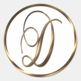 Monogram D Faux Bronze Runt Klistermärke