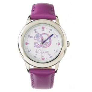 Monogram D-flickor doodle brev art Darcy Armbandsur