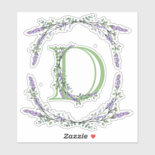 Monogram D Lavender Eucalyptus Klistermärken