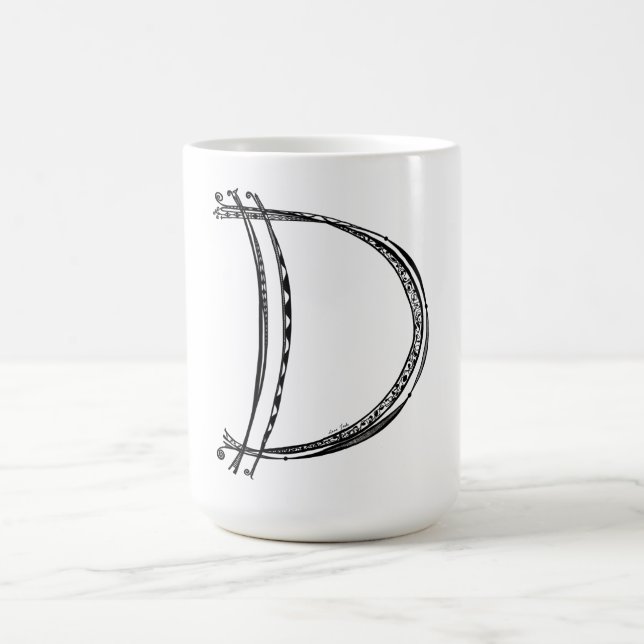 Monogram D Mugg med Musik noter (Center)
