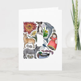 Monogram "D" noterar kortet Anteckningskort