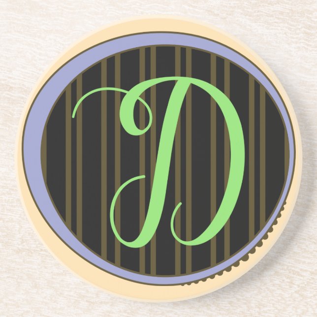 Monogram D Sandstone-Underlägg Underlägg (Framsidan)