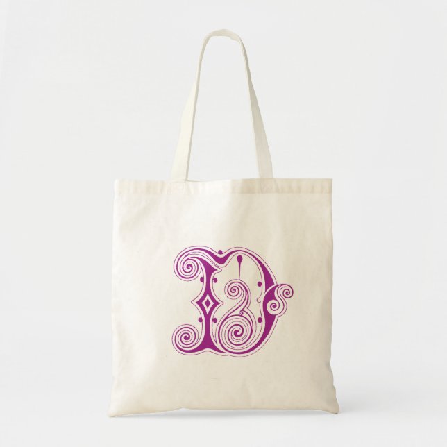 Monogram "D" Tote Bag Tygkasse (Framsidan)