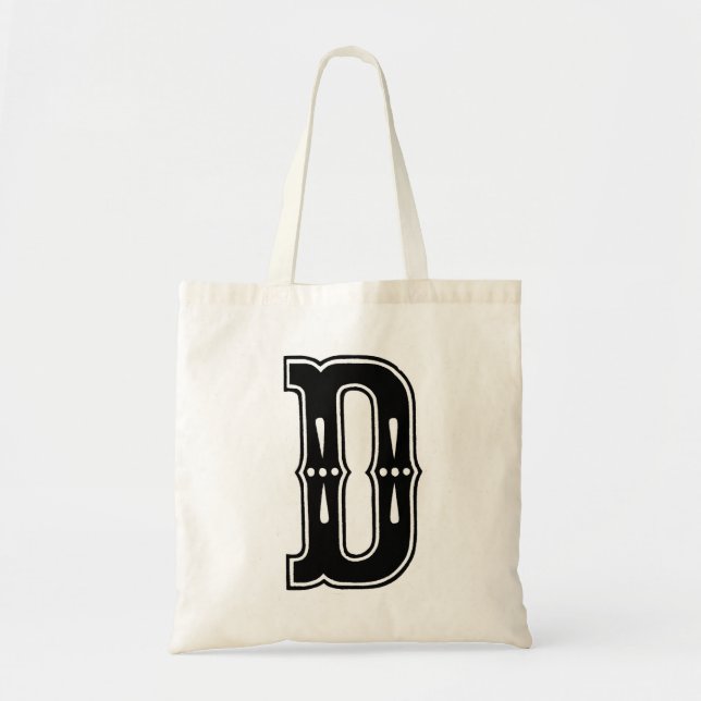 Monogram "D" Tote Bag Tygkasse (Framsidan)