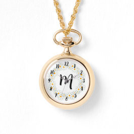 Monogram Daisy Necklace Watch Armbandsur