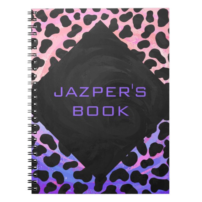 Monogram Dalmatian Black and Rosa Anteckningsbok (Framsidan)