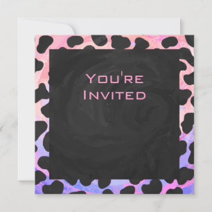 Monogram Dalmatian Black and Rosa Inbjudningar