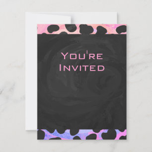 Monogram Dalmatian Black and Rosa Inbjudningar