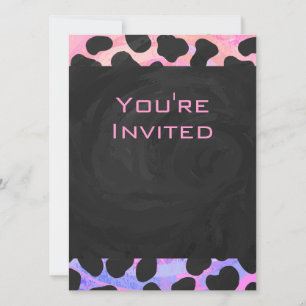 Monogram Dalmatian Black and Rosa Inbjudningar