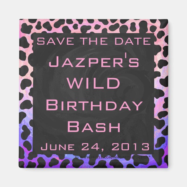 Monogram Dalmatian Black and Rosa Magnet (Framsidan)