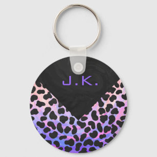 Monogram Dalmatian Black and Rosa Nyckelring