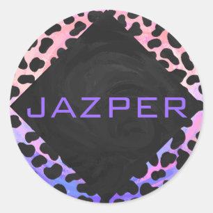 Monogram Dalmatian Black and Rosa Runt Klistermärke