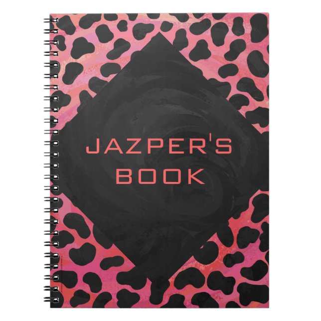 Monogram Dalmatian Black och Red Anteckningsbok (Framsidan)