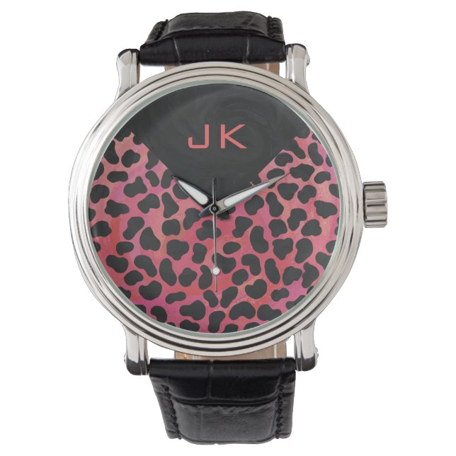 Monogram Dalmatian Black och Red Armbandsur (Framsida)