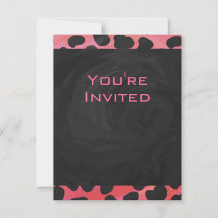 Monogram Dalmatian Black och Red Inbjudningar
