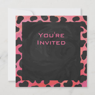 Monogram Dalmatian Black och Red Inbjudningar