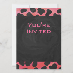 Monogram Dalmatian Black och Red Inbjudningar
